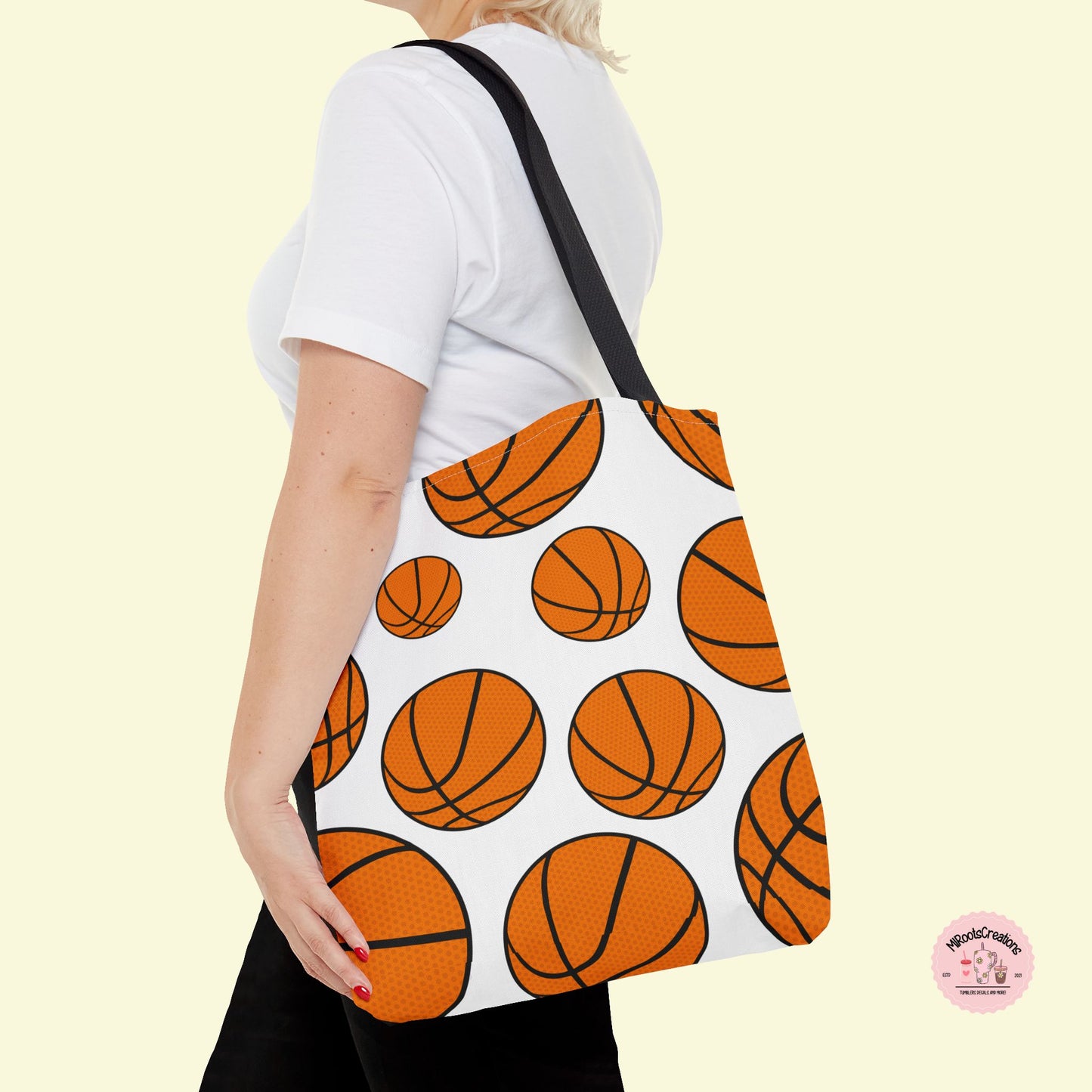 Basketball Patterned Tote Bag