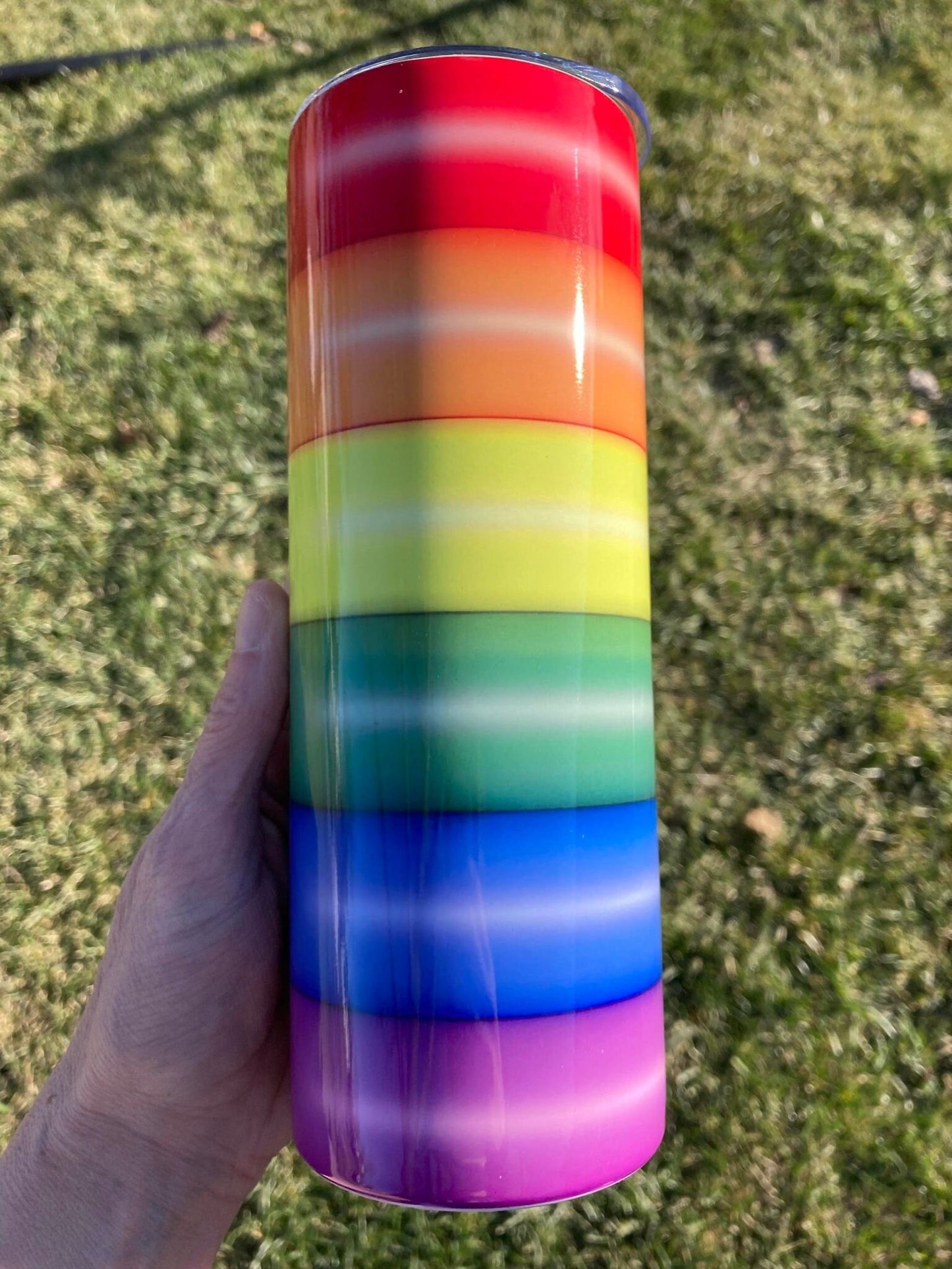 20 oz 3D Puff Rainbow Pride Tumbler