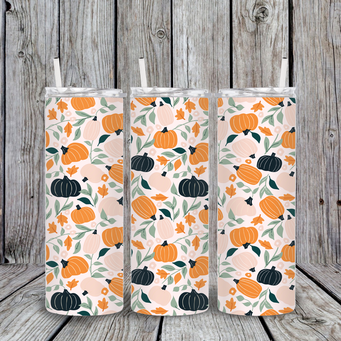 20 oz Boho Vintage Pumpkin patterned tumbler