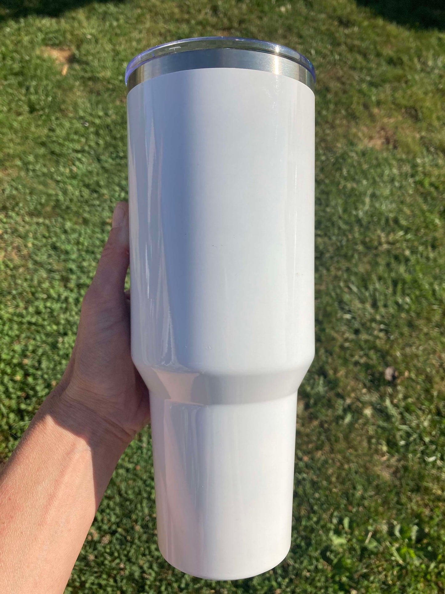 Custom 40 oz sublimation tumbler with handle. Customizable