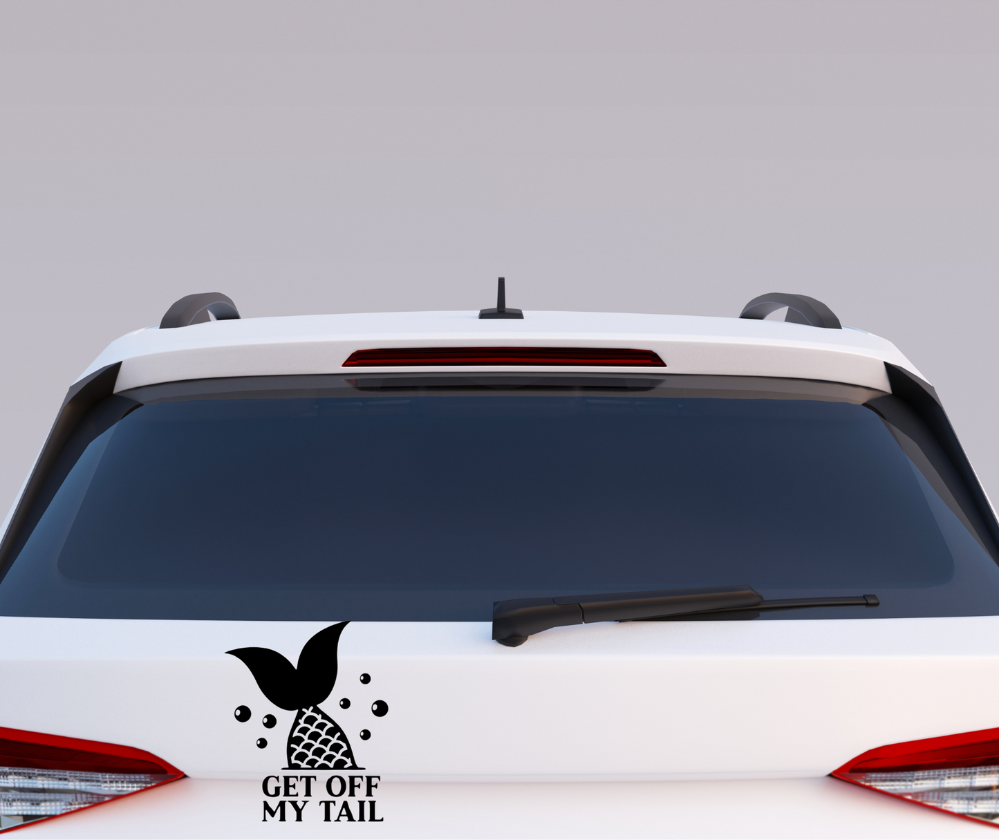 Get Off My Tail Mermaid vinyl car decal bumper sticker