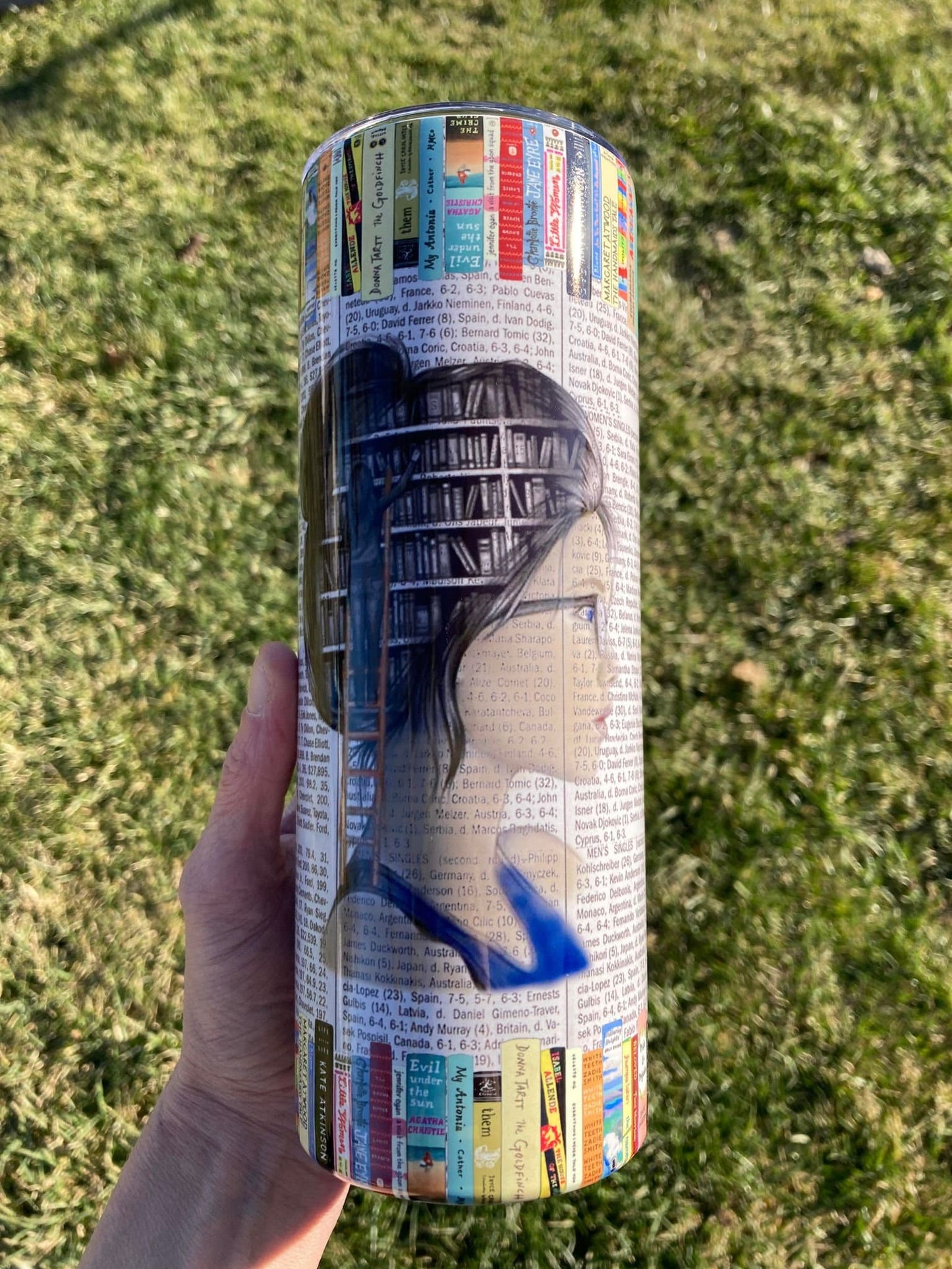20 oz Girl With Books Tumbler