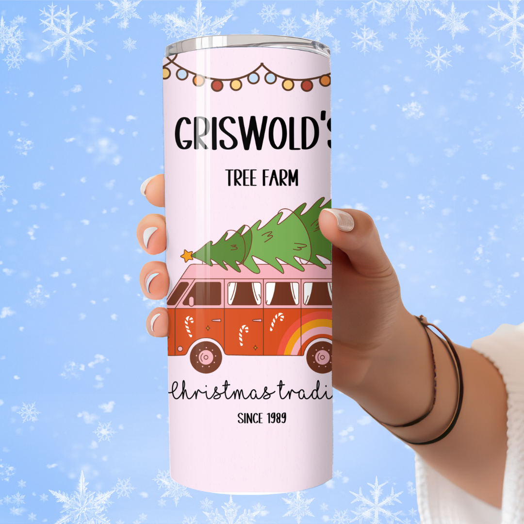Griswold’s Tree Farm Tumbler – Vintage Christmas Van Cup. National Lampoons Christmas Vacation Movie Tumbler
