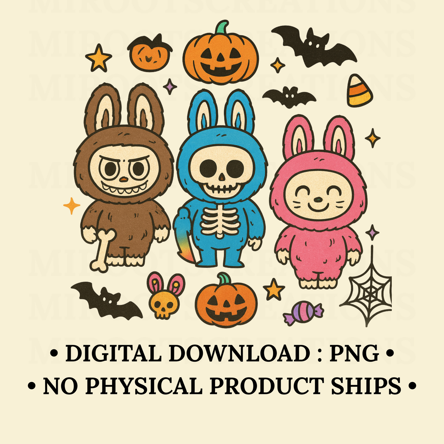 Halloween Labubu Inspired PNG Bundle