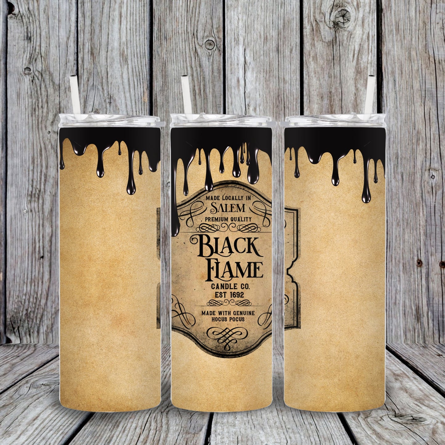 20 oz Hocus Pocus Black Flame Candle Tumbler