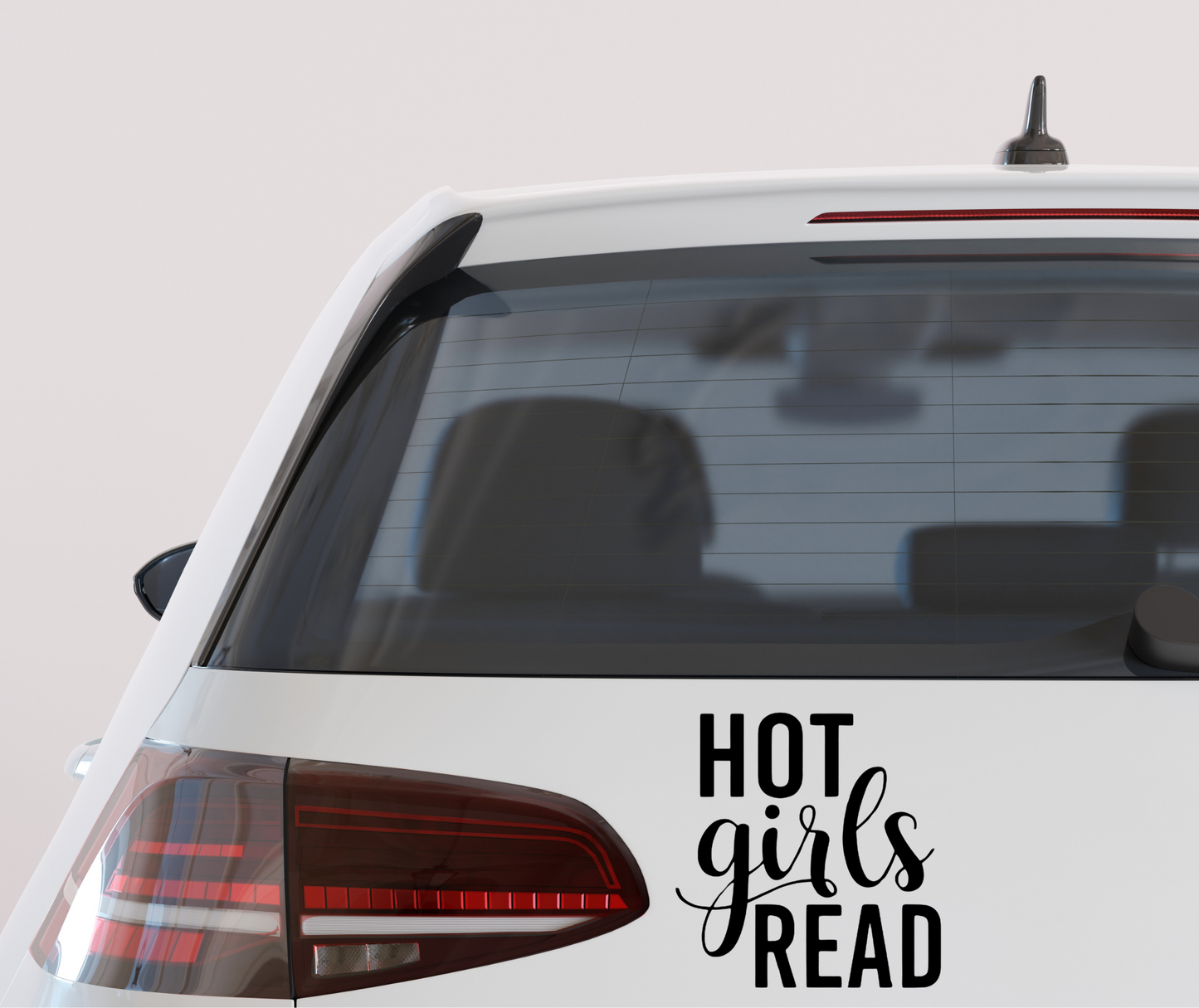 Hot Girls Read vinyl decal with bold text design, perfect for book lovers, readers, and feminists to decorate cars, laptops, or tumblers.