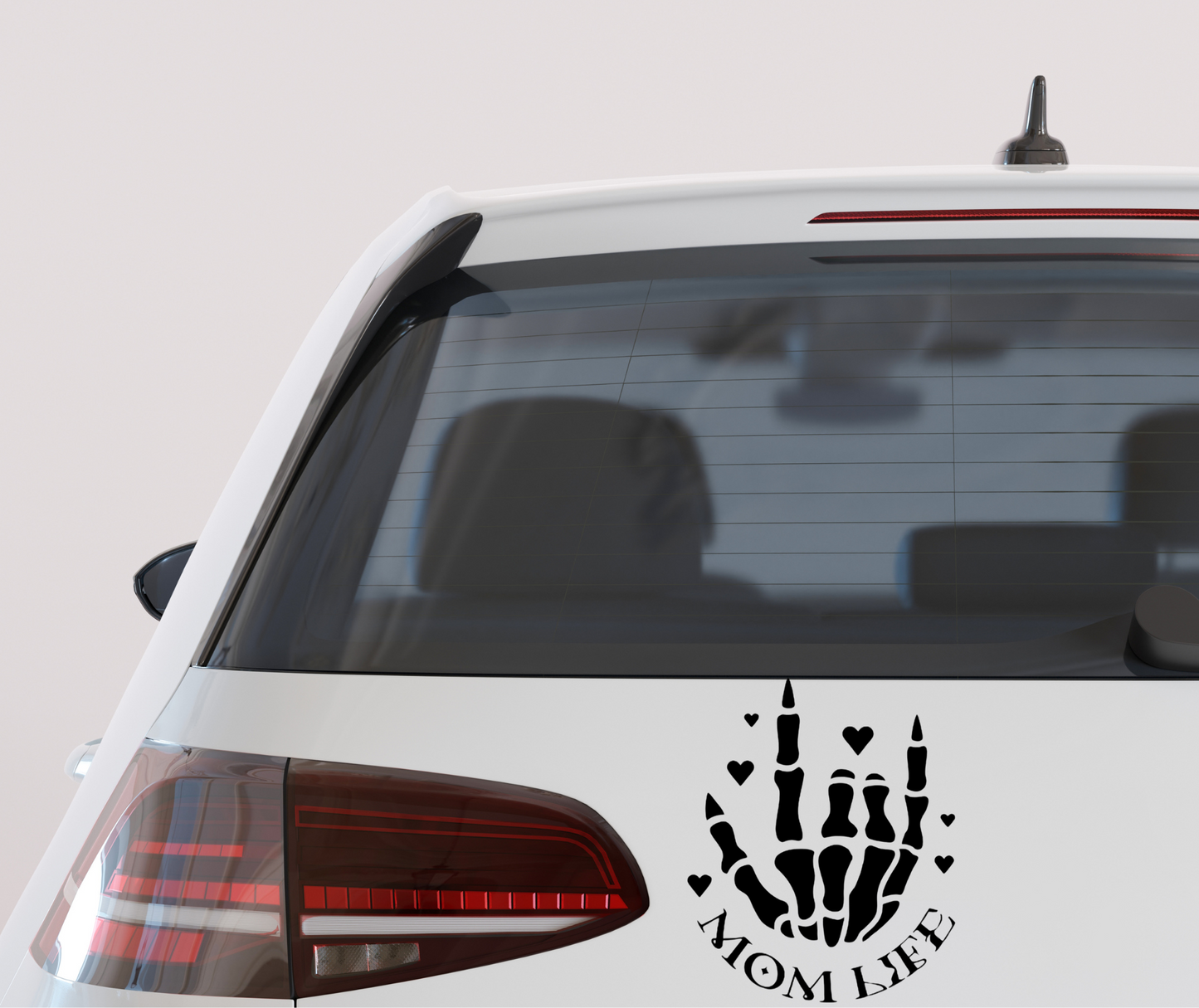 I Love Mom Life Sign Language Skeleton vinyl car decal bumper sticker