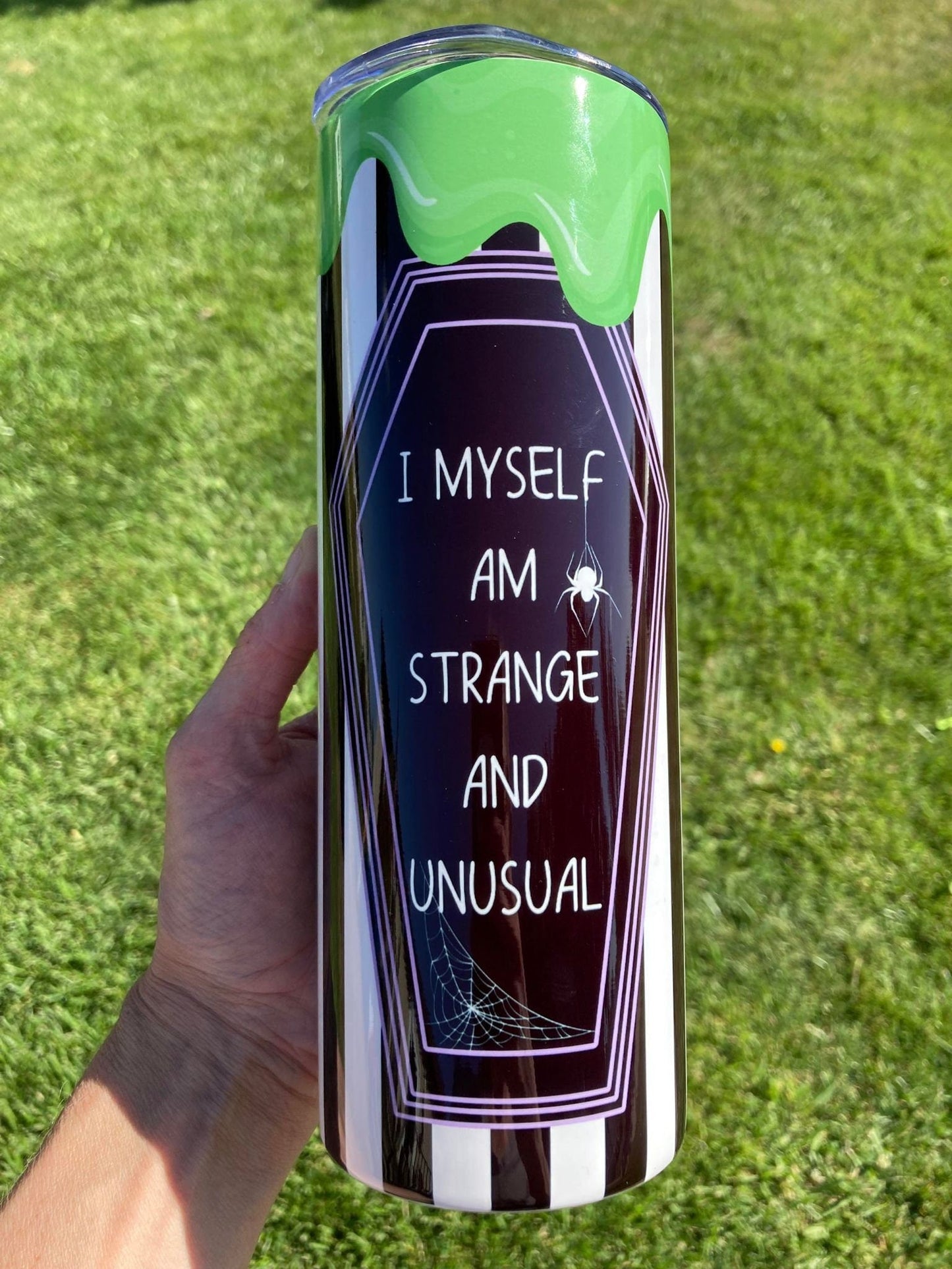 20 oz I Myself Am Strange and Unusual Beetlejuice Tumbler.