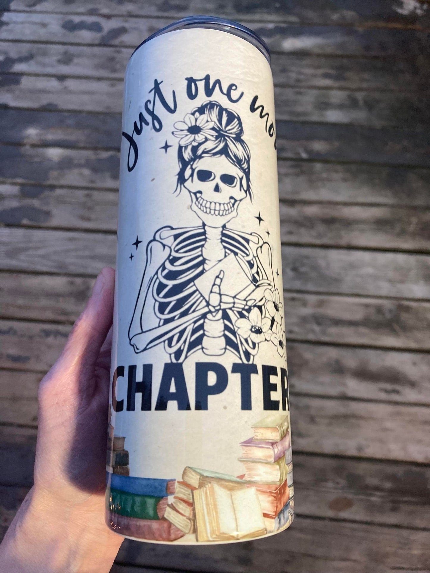 20 oz Just One More Chapter (Skeleton/Book) Tumbler