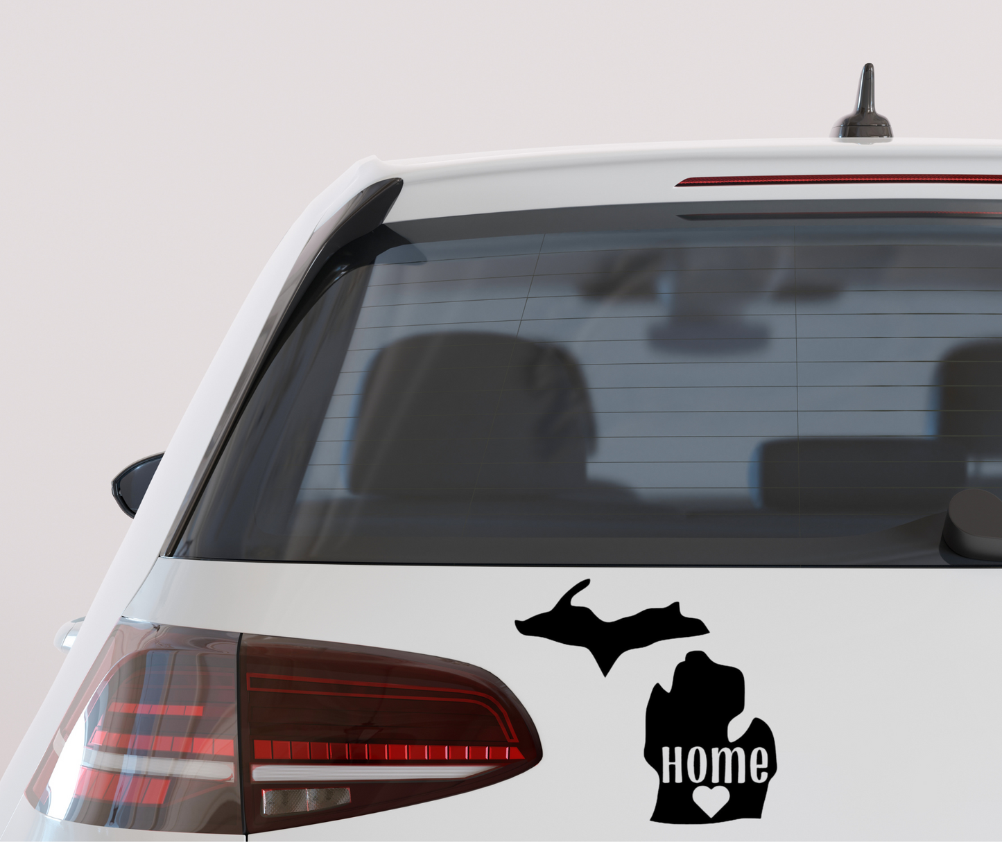 Michigan Home with Heart decal – vinyl sticker with Michigan outline and heart – waterproof car, truck, laptop, and tumbler decal