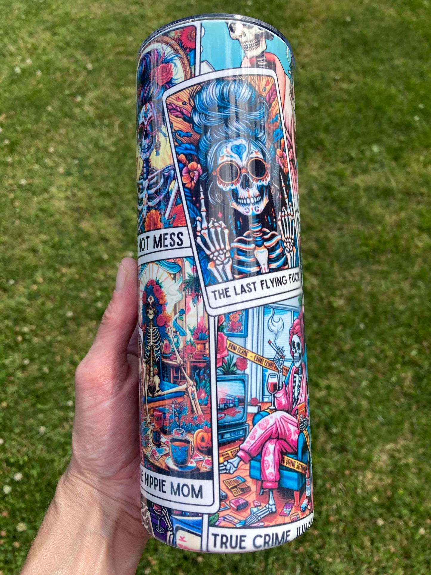 20 oz Sarcastic Mom Life Tarot Card Tumbler.