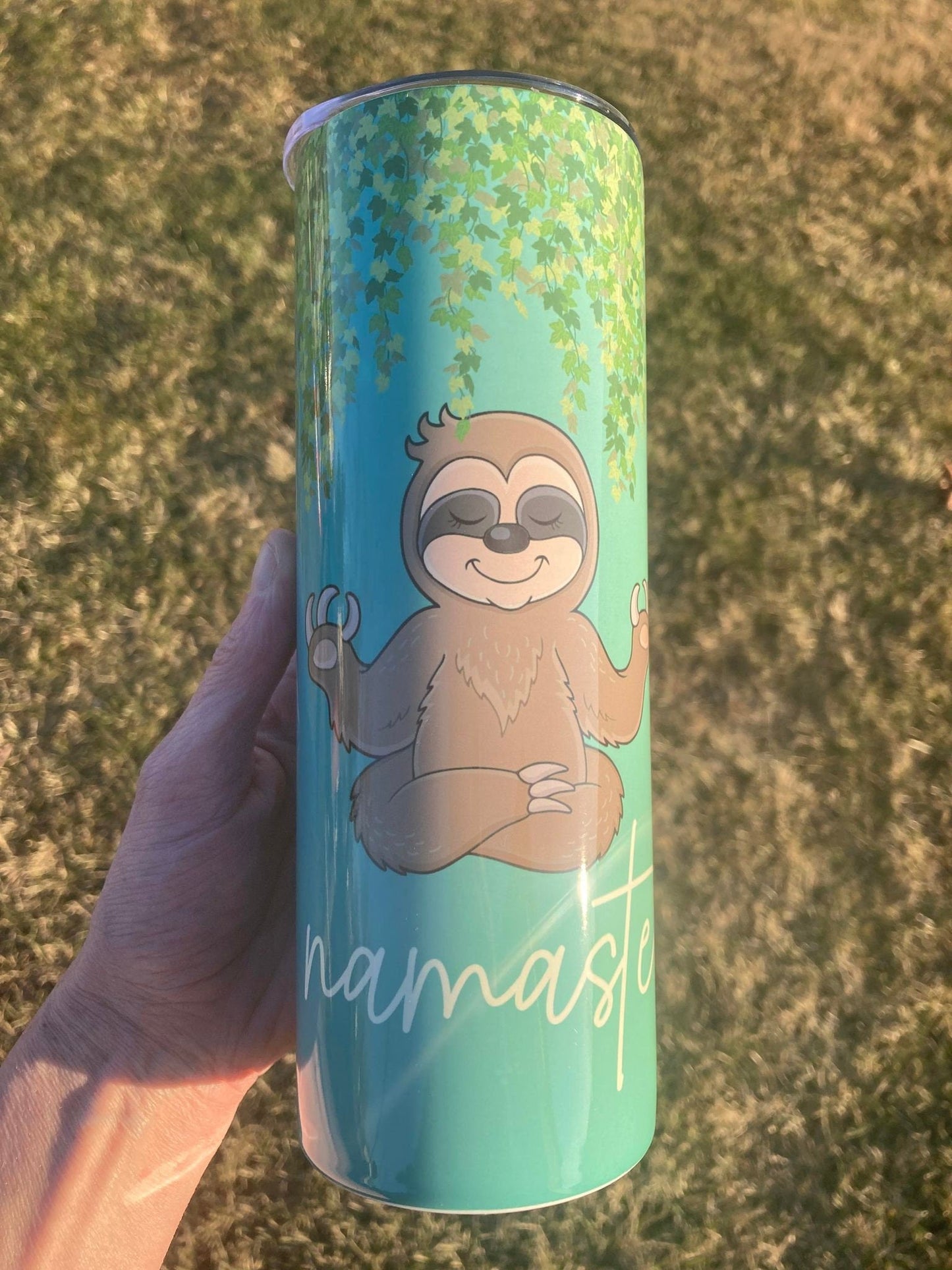 20 oz Namaste Sloth Yoga/Meditation /Zen Tumbler