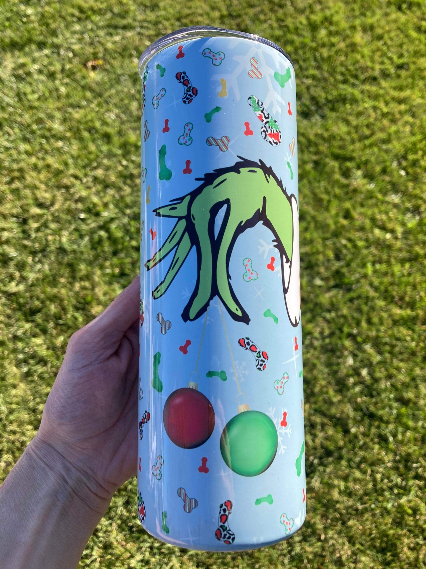Naughty Grinch Jingle My Balls Christmas Holiday Tumbler