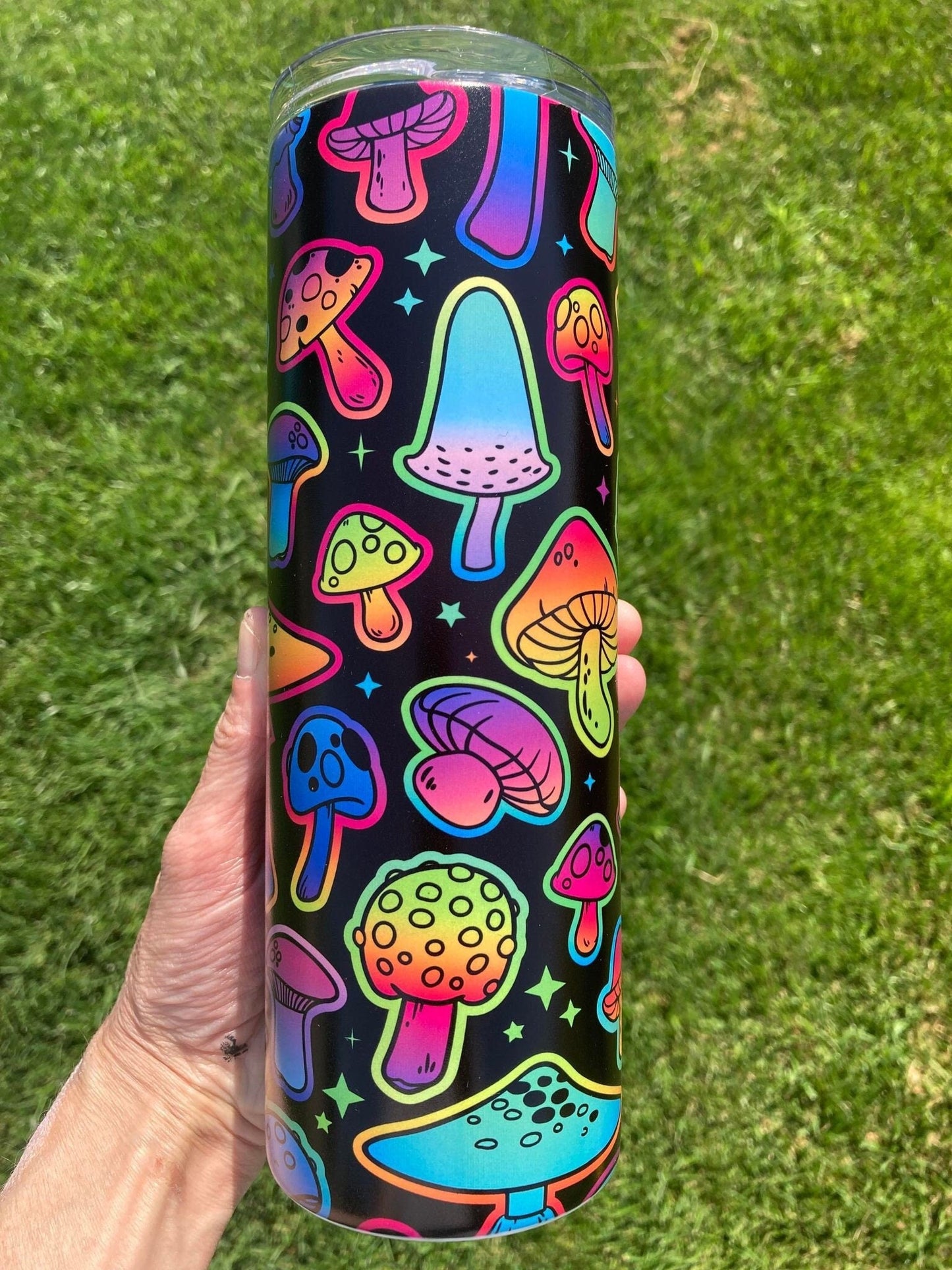 20 oz Neon Mushroom Tumbler