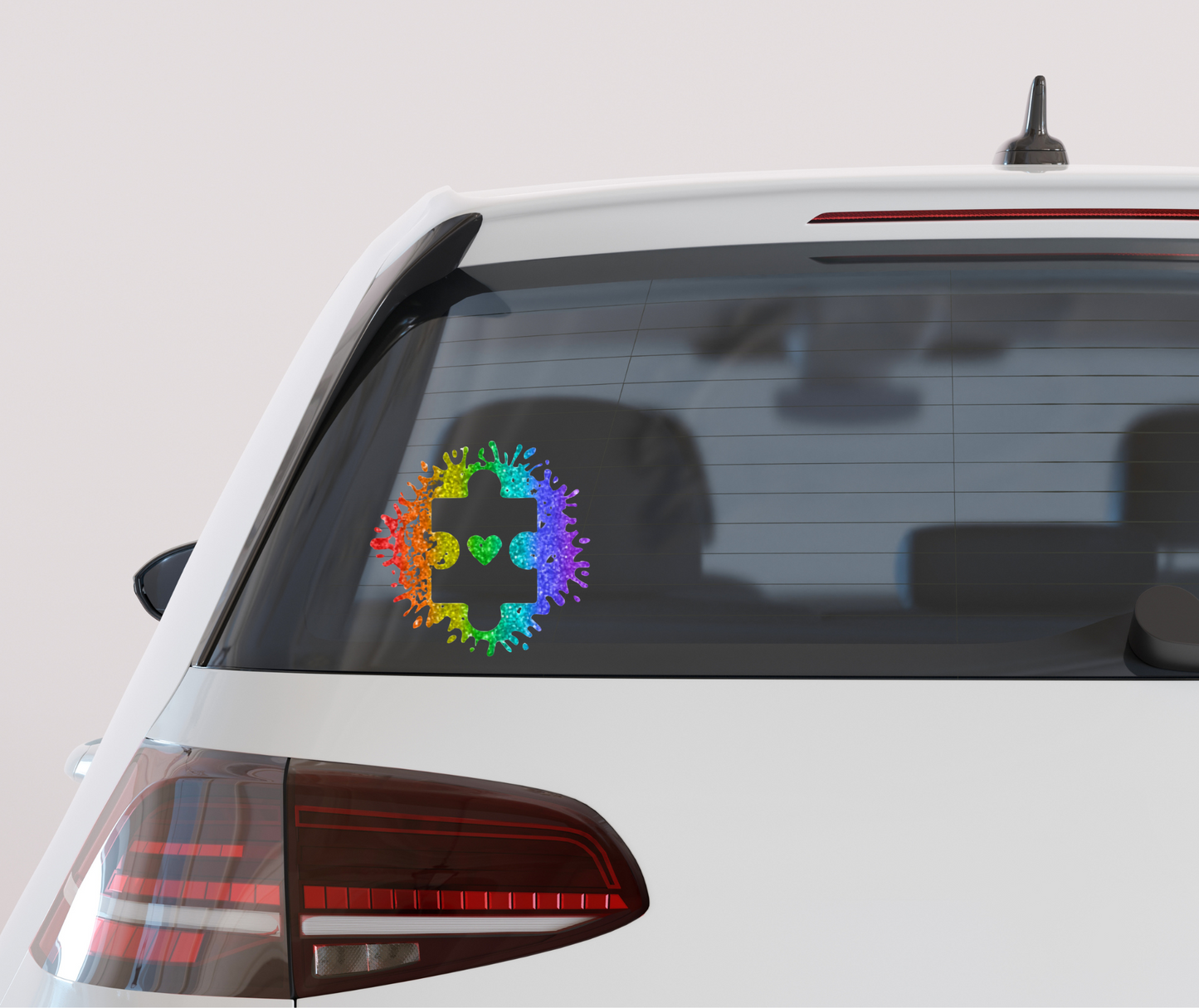 Rainbow Autism Puzzle Piece decal – colorful autism awareness vinyl sticker for cars, trucks, laptops, tumblers, and water bottles – waterproof and handmade