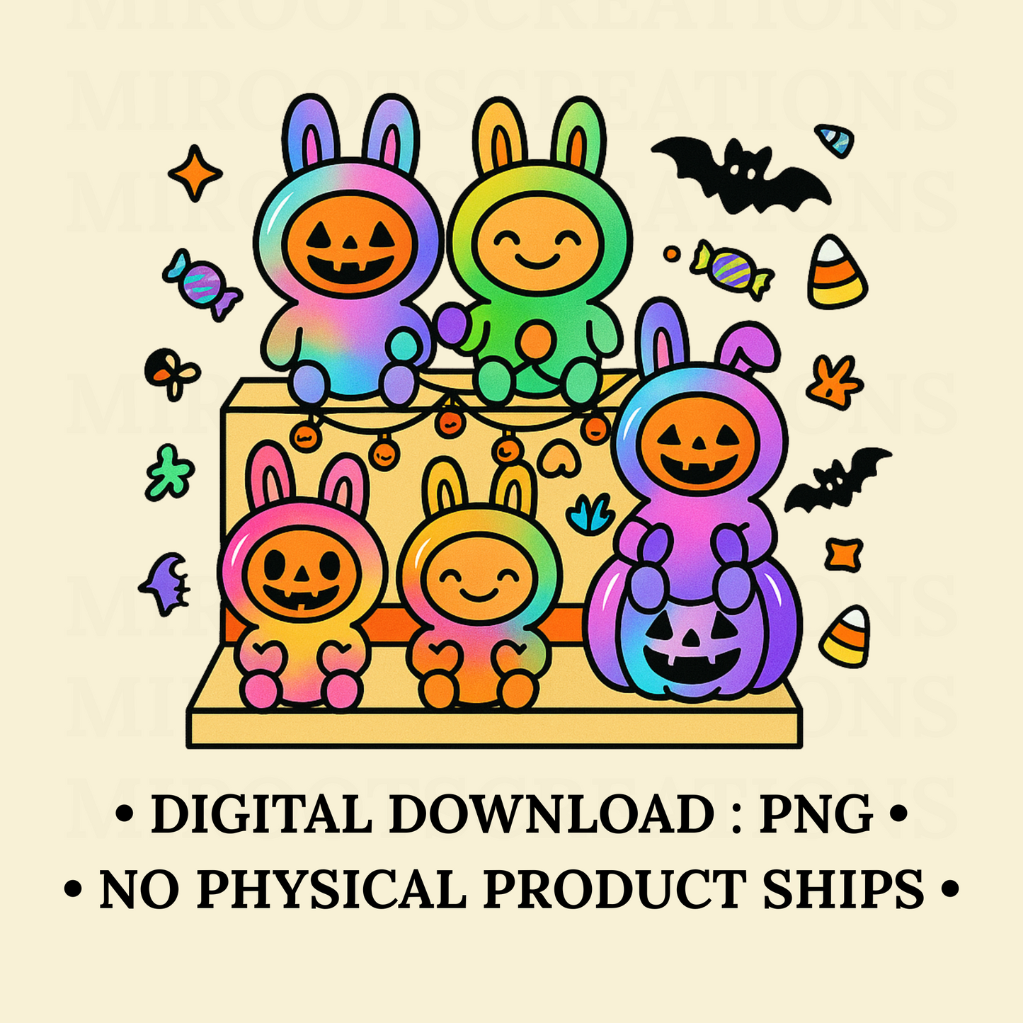 Halloween Labubu Inspired PNG Bundle