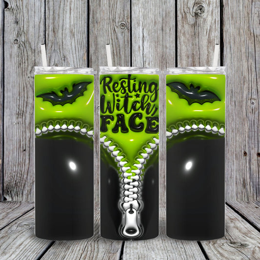 20 oz Resting Witch Face Puff Halloween Tumbler