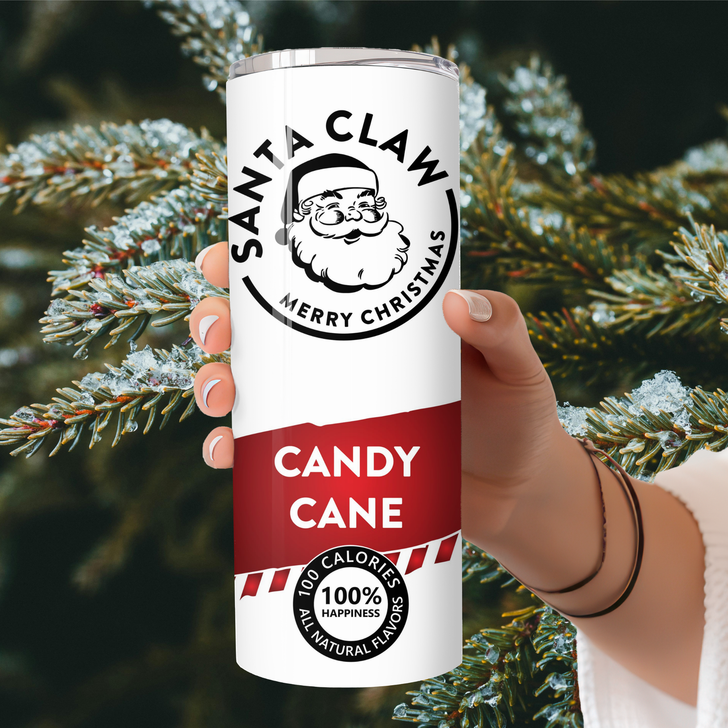 Santa Claw Candy Cane Tumbler | Christmas Parody Holiday Cup