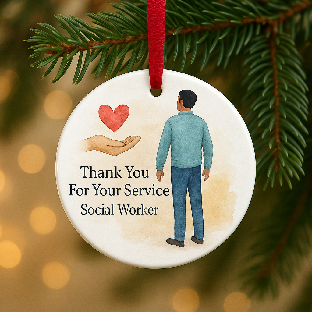 Social Worker Christmas Ornament – Watercolor Social Services Appreciation Gift