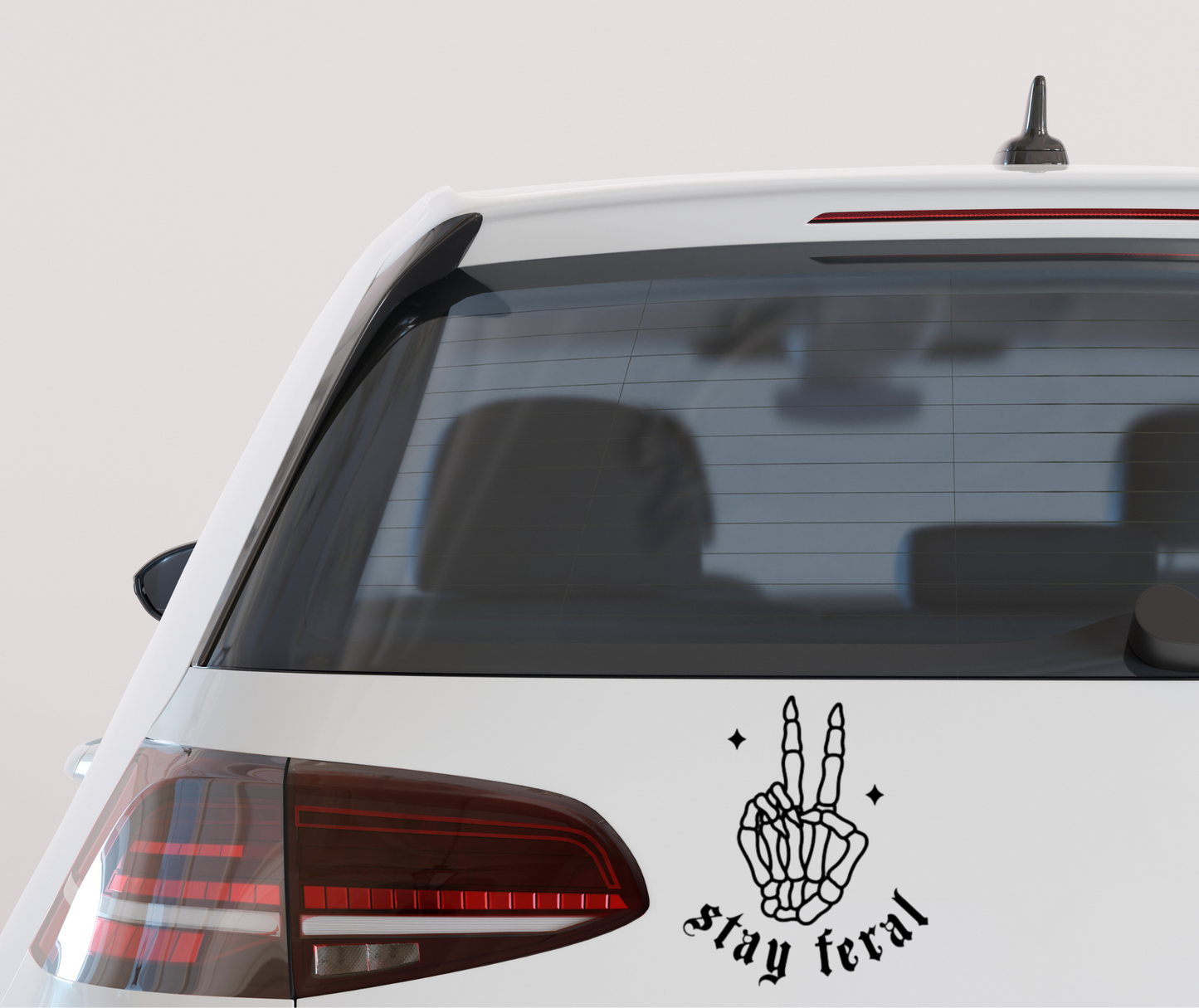 Stay Feral Skeleton vinyl car decal bumper sticker