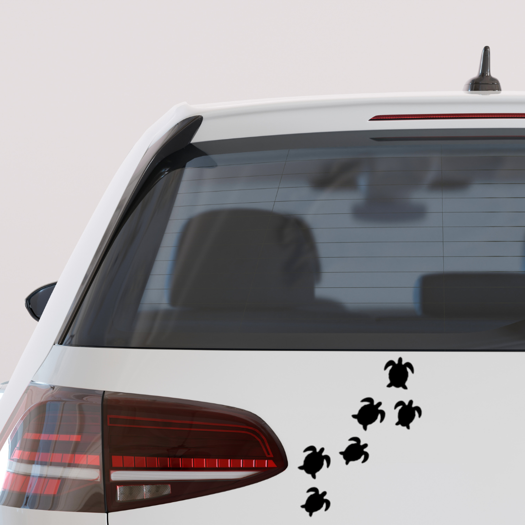 Swimming sea turtles vinyl decal – ocean life marine animal sticker for cars, laptops, tumblers, or windows