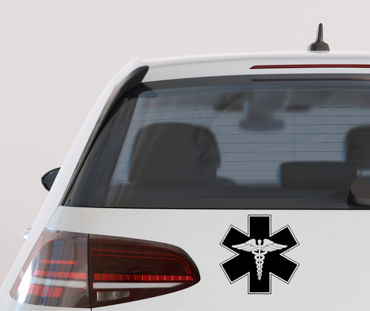 Medical/DR/Nurse Caduceus vinyl car decal bumper sticker