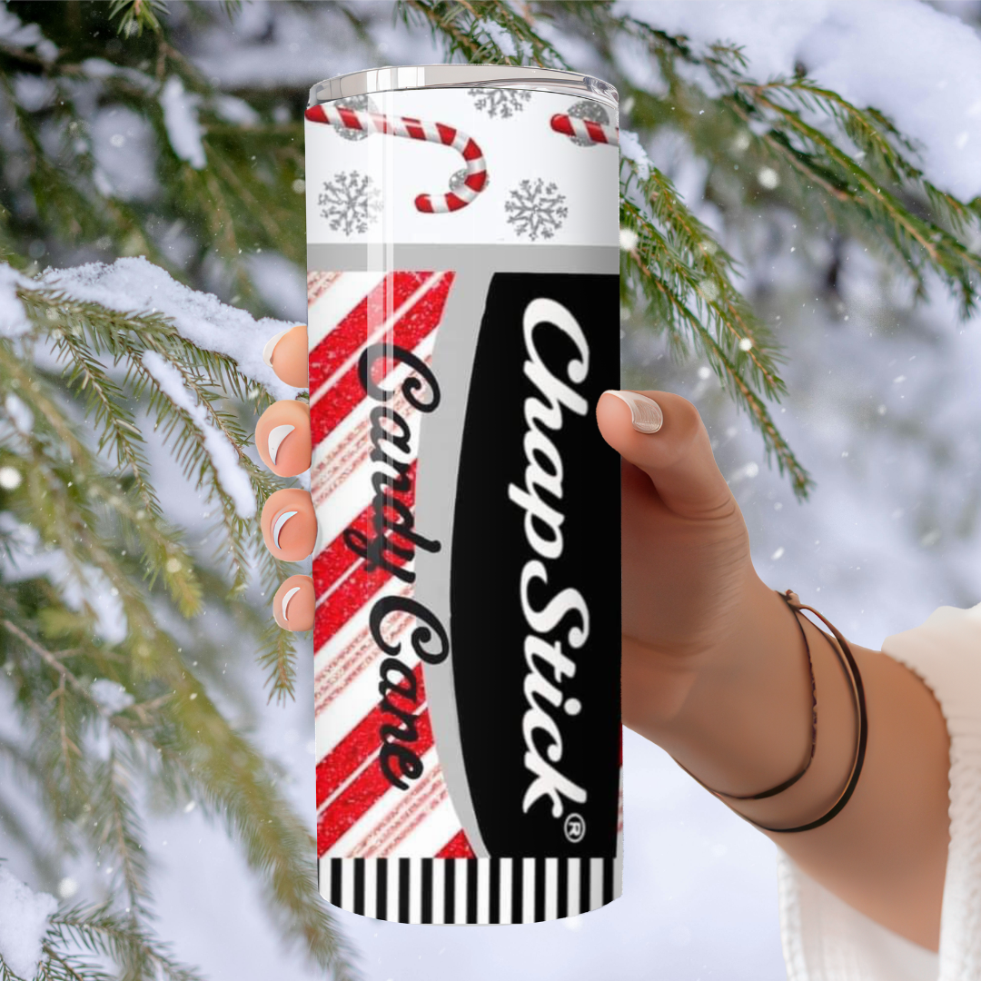 Candy Cane ChapStick-Inspired Tumbler – Holiday Limited Edition