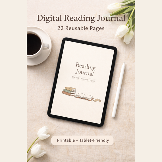 Reading Journal PDF – Undated, Printable & Tablet-Friendly