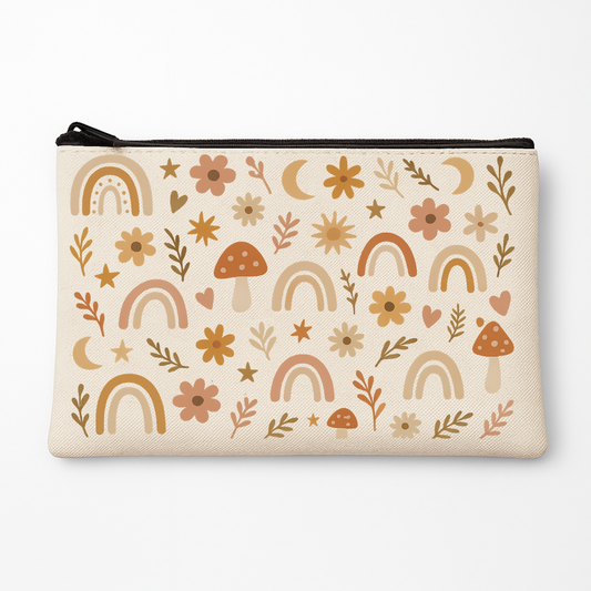 Boho Hippie Canvas Zip Bag