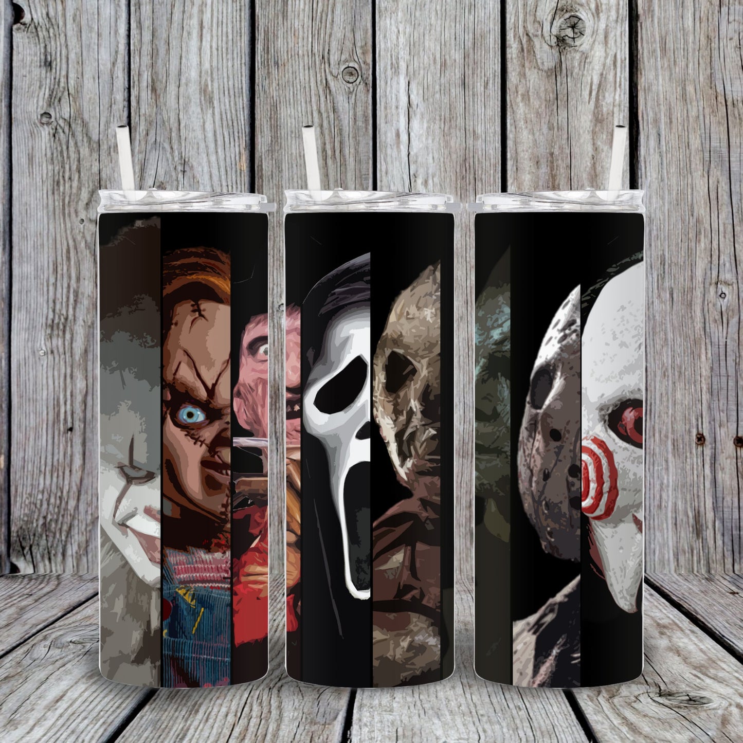 20 oz Halloween Horror Movie Stars tumbler