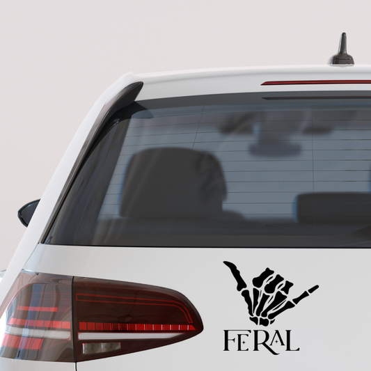 Hangten Feral Skeleton vinyl car decal bumper sticker