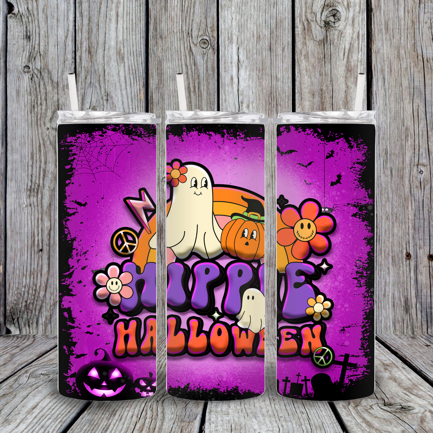 20 oz Hippie Halloween tumbler