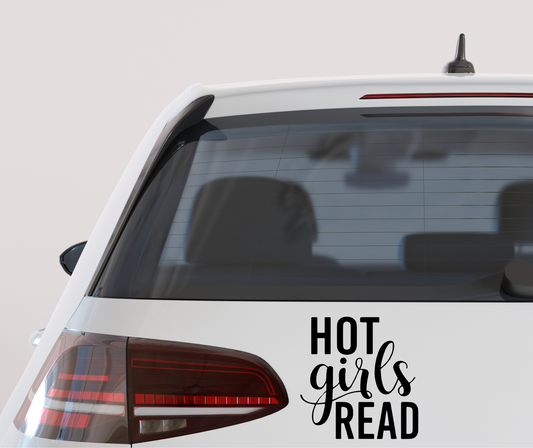 Hot Girls Read vinyl car decal bumper sticker