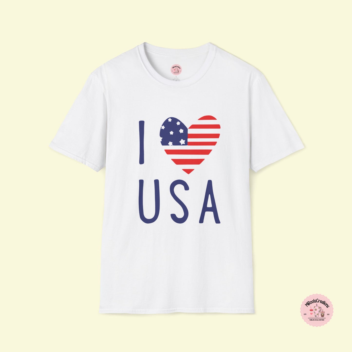 Celebrate Independence Day in style with this 100% cotton, I Love USA Patriotic 4th of July shirt. 