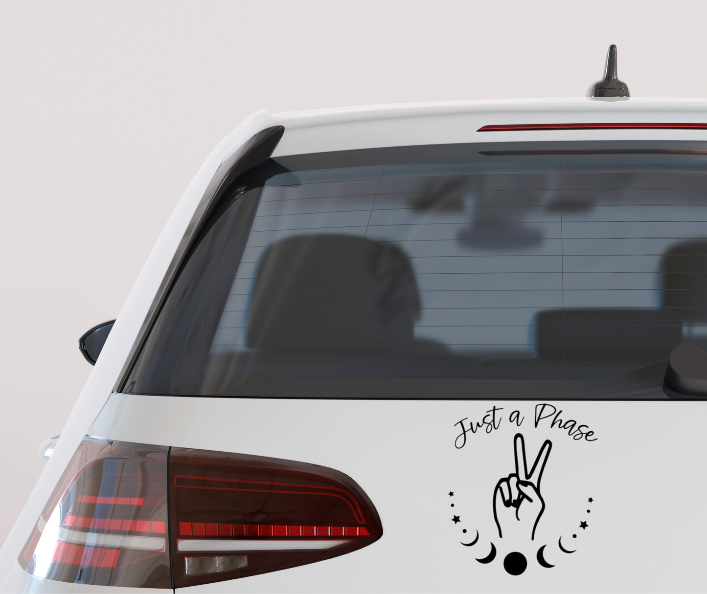 Just a Phase with moons vinyl decal – lunar phases boho witchy sticker for cars, laptops, tumblers, or windows