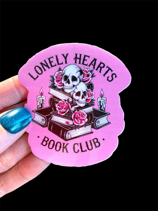 Waterproof Lonely Hearts Book Club spooky goth sticker