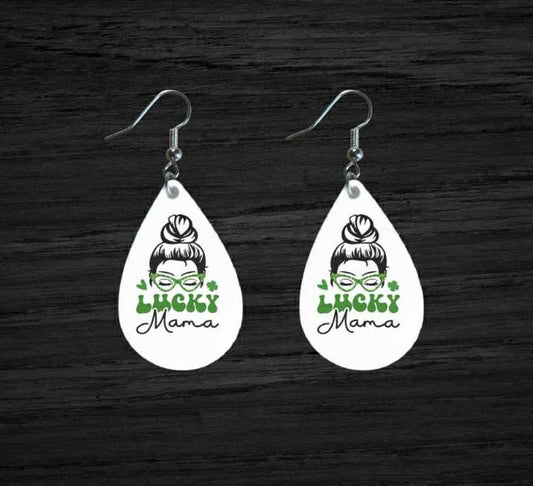 Teardrop Lucky Mama St Patrick's Day earrings