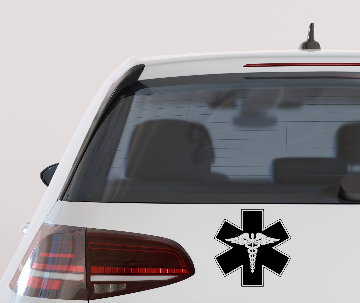 Medical Caduceus decal – vinyl sticker with classic caduceus symbol for healthcare, doctors, nurses, and medical professionals – waterproof car, laptop, and tumbler decal