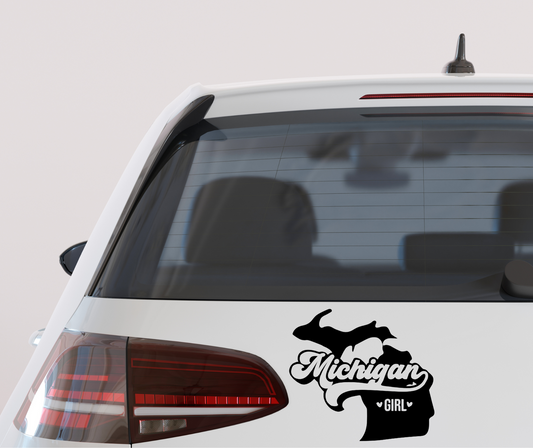 Michigan Girl vinyl car decal bumper sticker