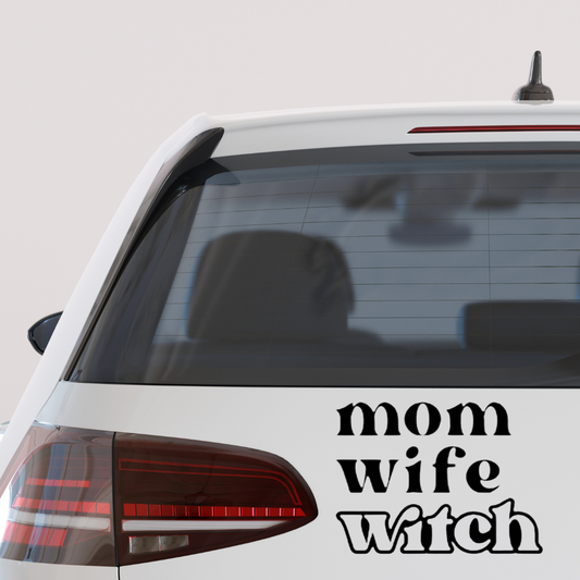 Mom Wife Witch vinyl car decal bumper sticker