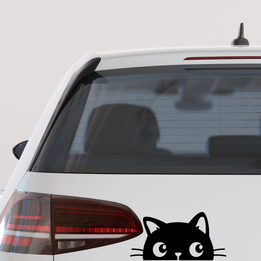 Peeking Cat Face vinyl car decal bumper sticker