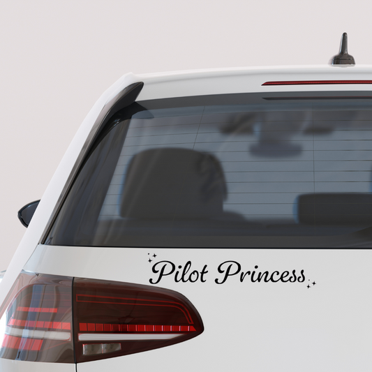 Pilot Princess vinyl car decal bumper sticker