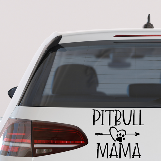 Pitbull Mama vinyl car decal bumper sticker