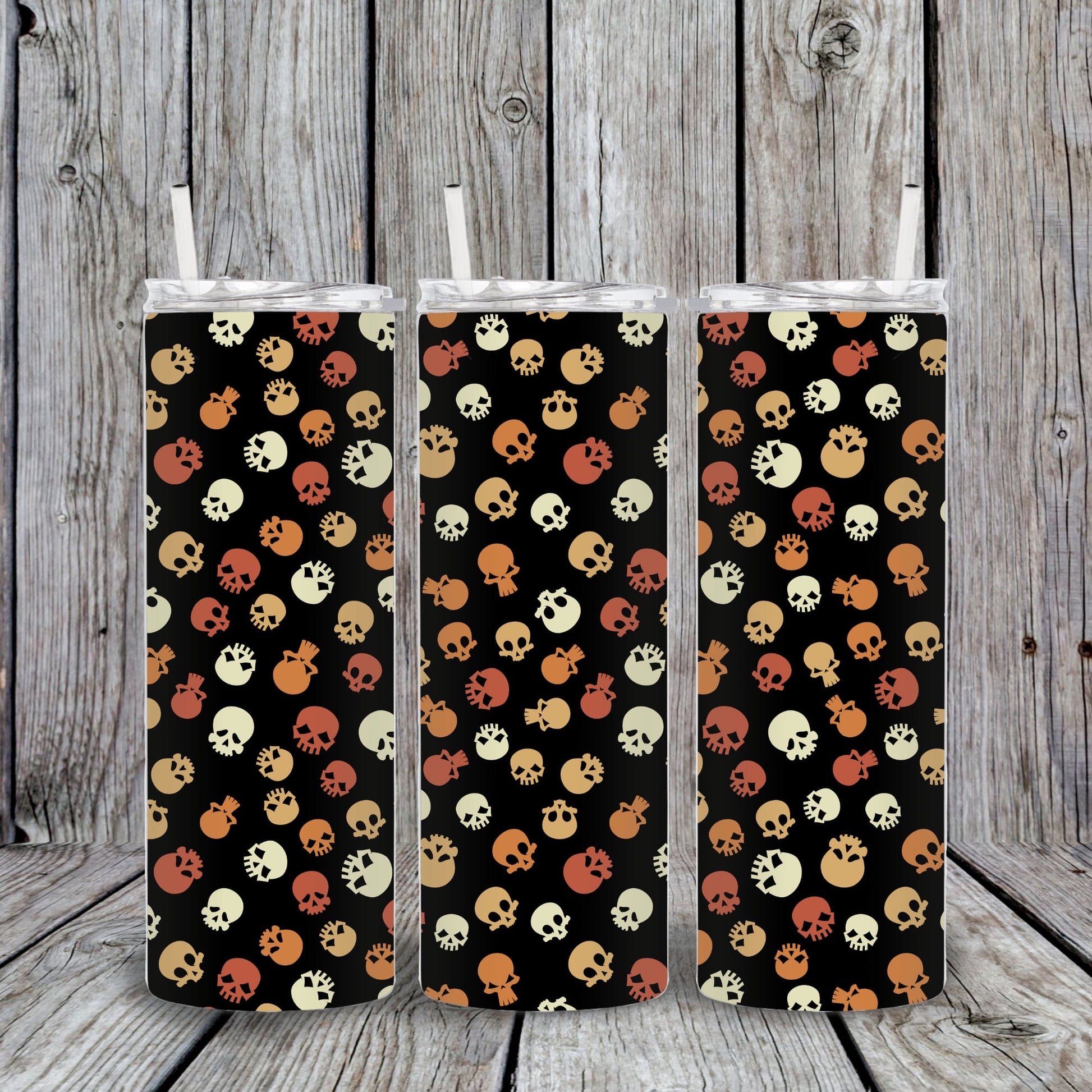 20 oz Skull Patterned Halloween Tumbler