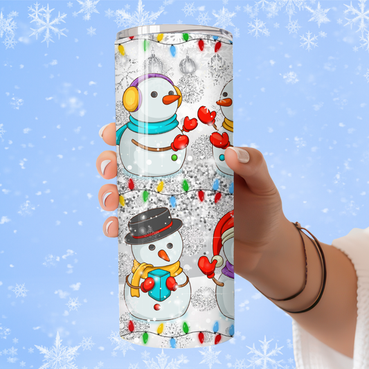 Snowman Holiday Christmas Tumbler – Holiday Lights Winter Drinkware