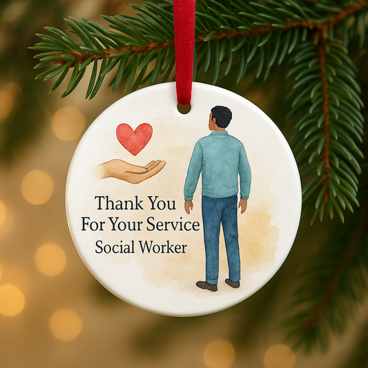 Social Worker Christmas Ornament – Watercolor Social Services Appreciation Gift
