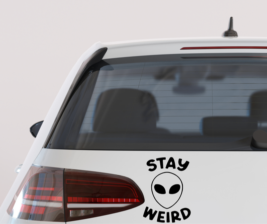 Stay Weird Alien vinyl car decal bumper sticker