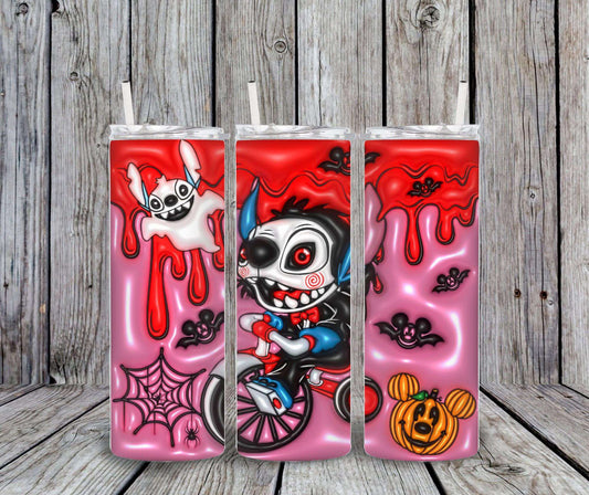 20 oz Halloween-themed tumbler with Stitch as Jigsaw