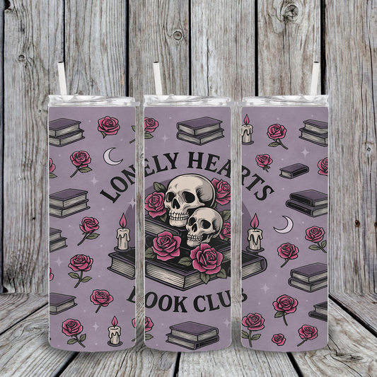 "Lonely Hearts Book Club" Bookish Halloween Tumbler