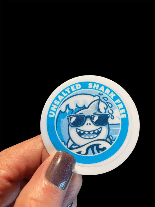 Unsalted Shark Free waterproof vinyl sticker